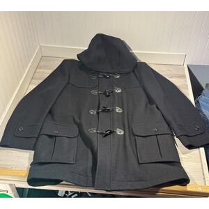 LL Bean Sterlingwear of Boston Anchor Collection Wool Coat Men's M REG Black USA